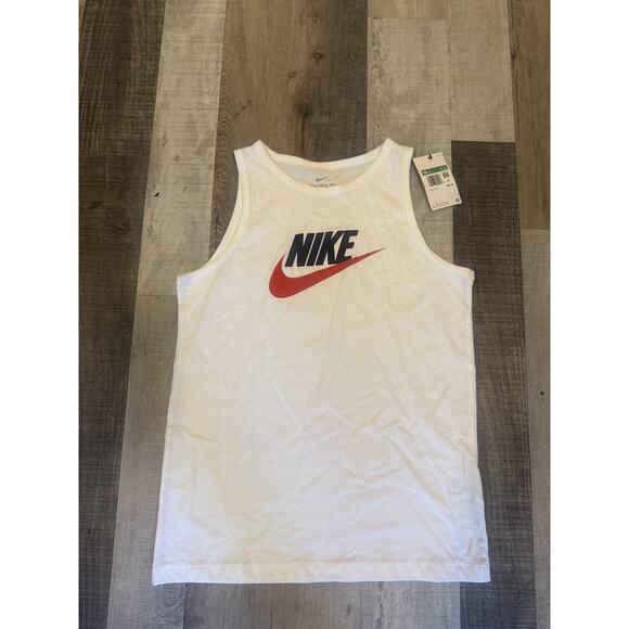 Nike Other - Nike Shirt Youth XL White Red Blue Swoosh Athletic Tank Top Kids FV5925-100 New